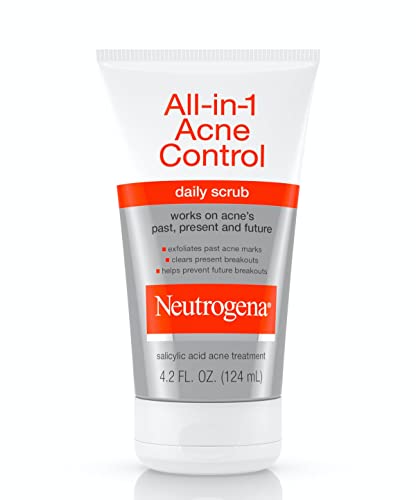 Neutrogena All-In-1 Acne Control Daily Face Scrub to Exfoliate and Treat Acne, Salicylic Acid Acne Treatment, 4.2 fl. Oz (Pack of 3)