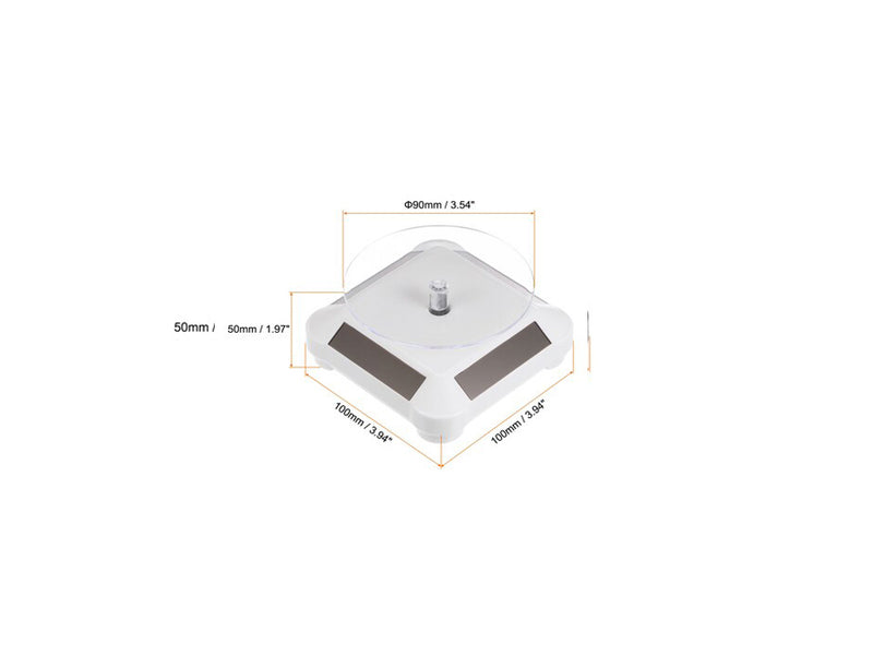 3.5″ Solar Rotating Display Stand with White Base for 1/64 Scale Model Cars