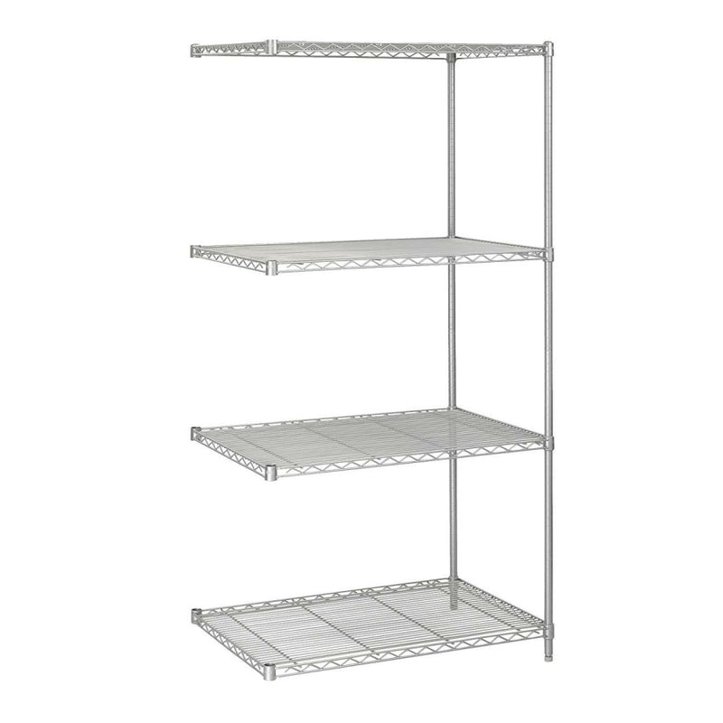 5289GR Add-On Wire Shelving - 36.0  x 24.0  x 72.0  - 4 x Shelf(ves) - Dust Proof, Adjustable Leveler, Adjustable Feet - Metallic Gray