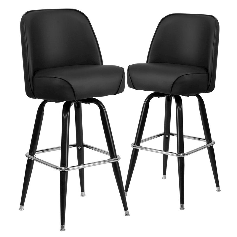 2 Pk. Metal Barstool with Swivel Bucket Seat