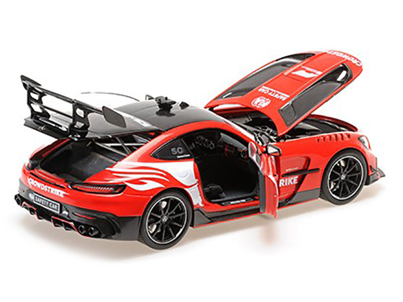 2024 Mercedes-Benz AMG GT Black Series "Formula 1 Safety Car" Red with Black Top and Hood Stripes and Graphics 1/18 Diecast Model Car by Minichamps