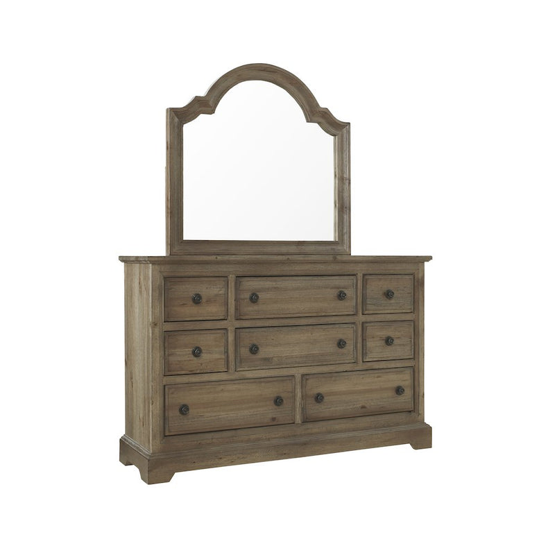 Drawer Dresser & Mirror, Tan