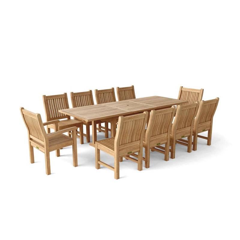 8-Foot Rectangular Extension Dining 11 Piece Set