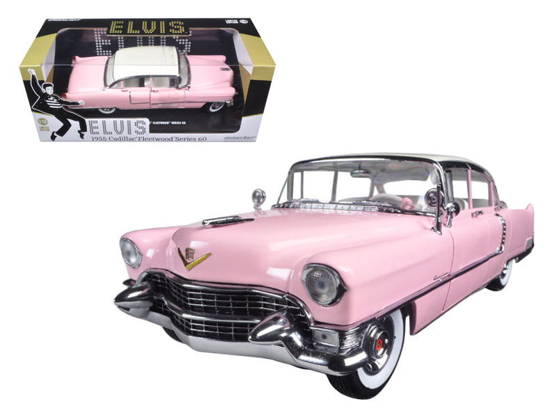 1955 Pink Cadillac Fleetwood Series 60 Special Elvis Presley 1/18 Diecast Model Car by Greenlight