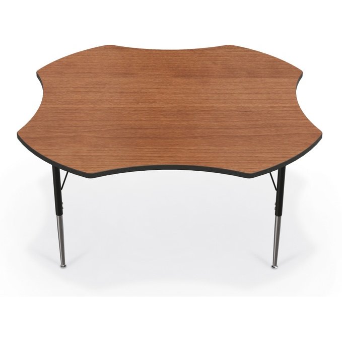 Activity Table - 60  Clover - Amber Cherry Top Surface - Black Edgeband