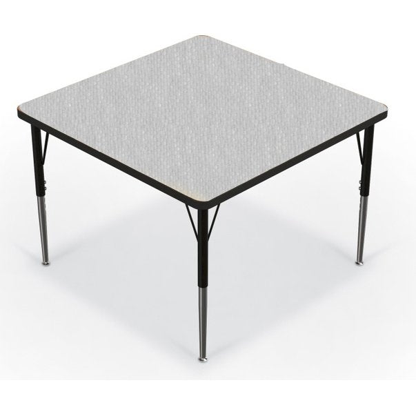 Activity Table - 36  Square - Gray Nebula Top Surface - Black Edgeband