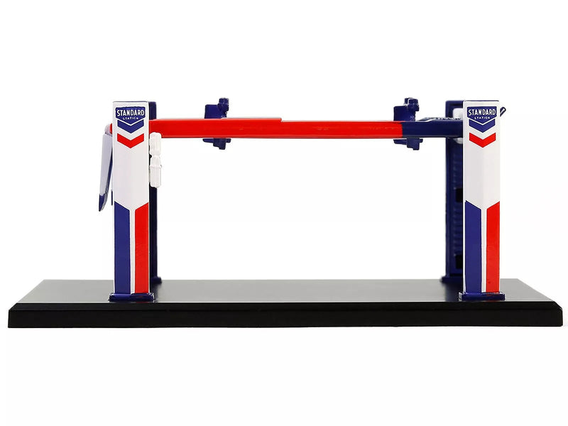 Adjustable Four-Post Lift "Standard Oil" Red White and Blue "Four-Post Lifts" Series 6 1/64 Diecast Model by Greenlight