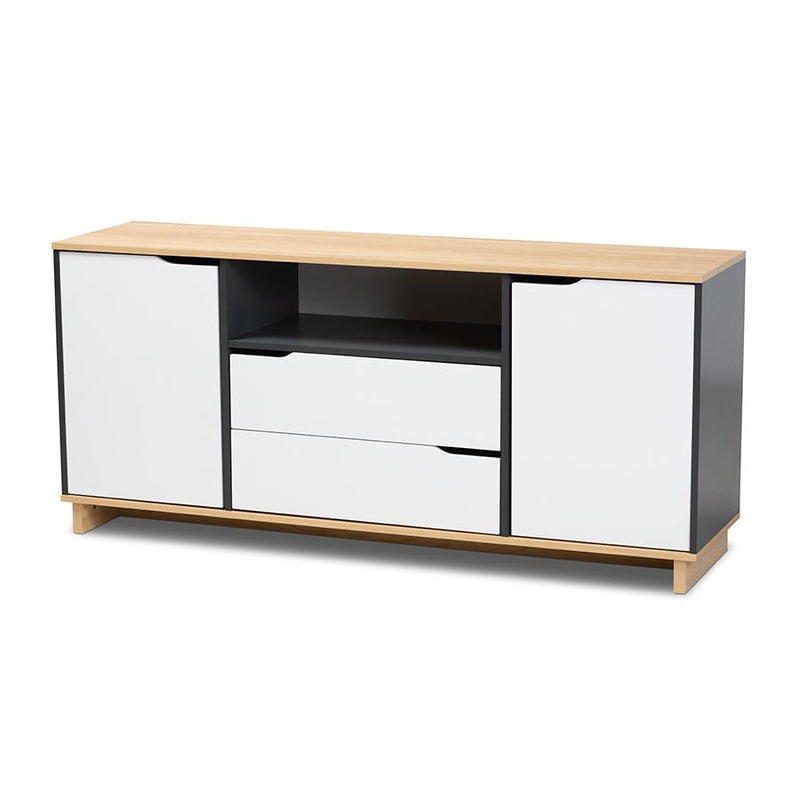 Reed Mid-Century Modern Multicolor 2-Door Wood Dining Room Sideboard