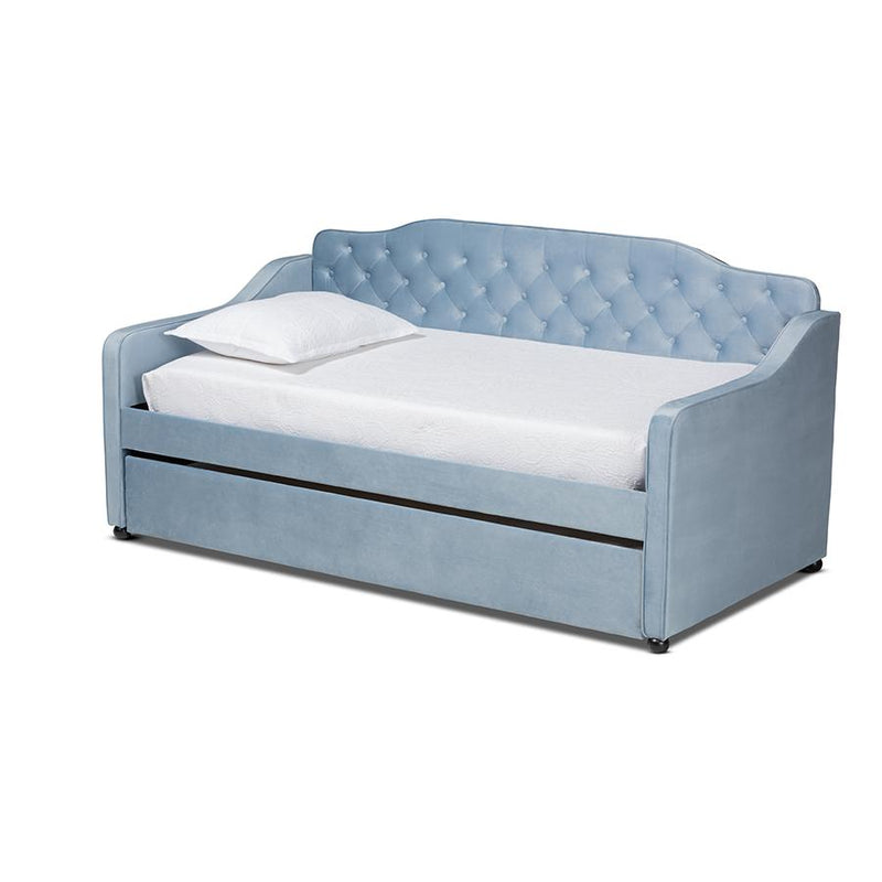 Button Tufted Twin Size Daybed with Trundle