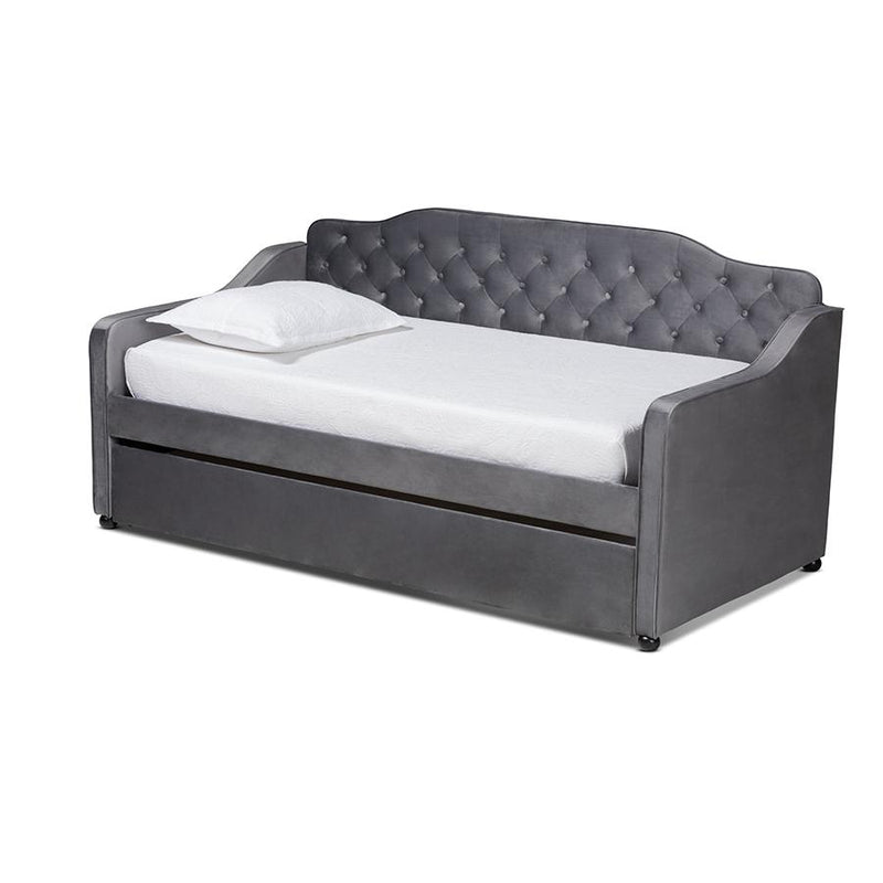 Button Tufted Twin Size Daybed with Trundle