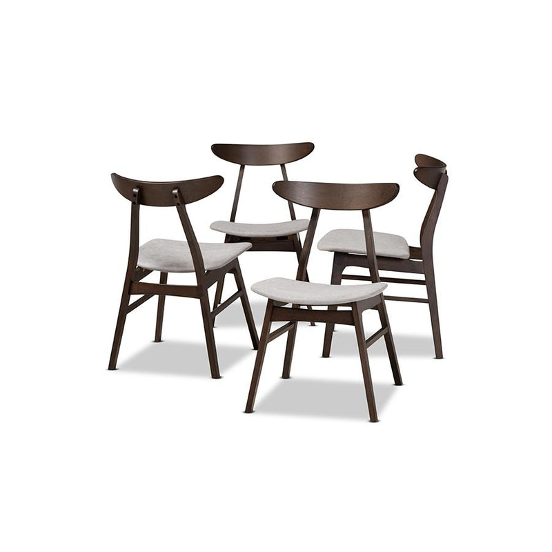 Dark Oak Brown Finished 4-Piece Wood Dining Chair Set Set