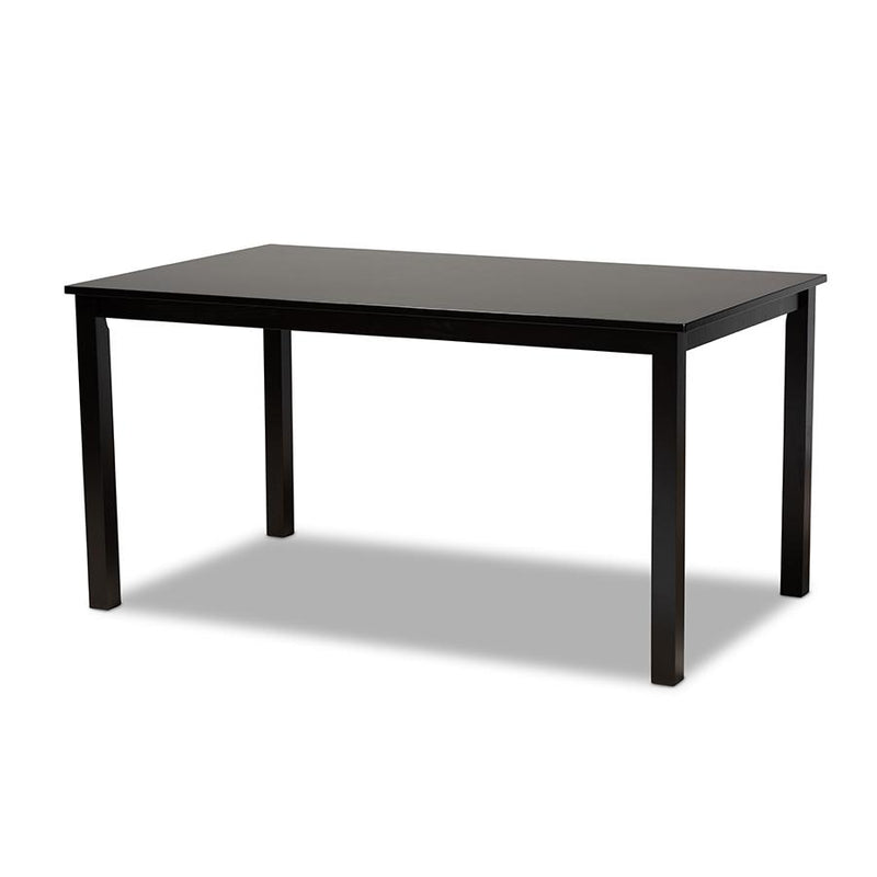 Espresso Brown Finished Rectangular Wood Dining Table