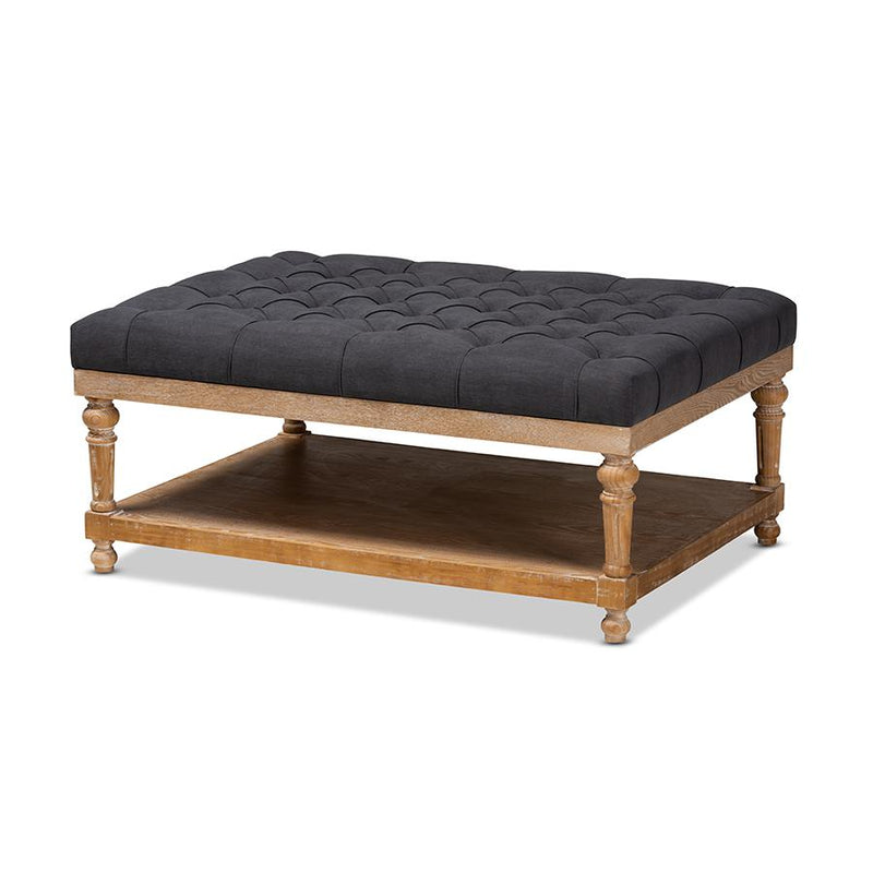 Greywashed Wood Cocktail Ottoman