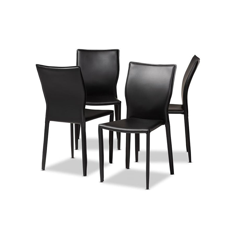 Leather Upholstered 4-Piece Dining Chair Set