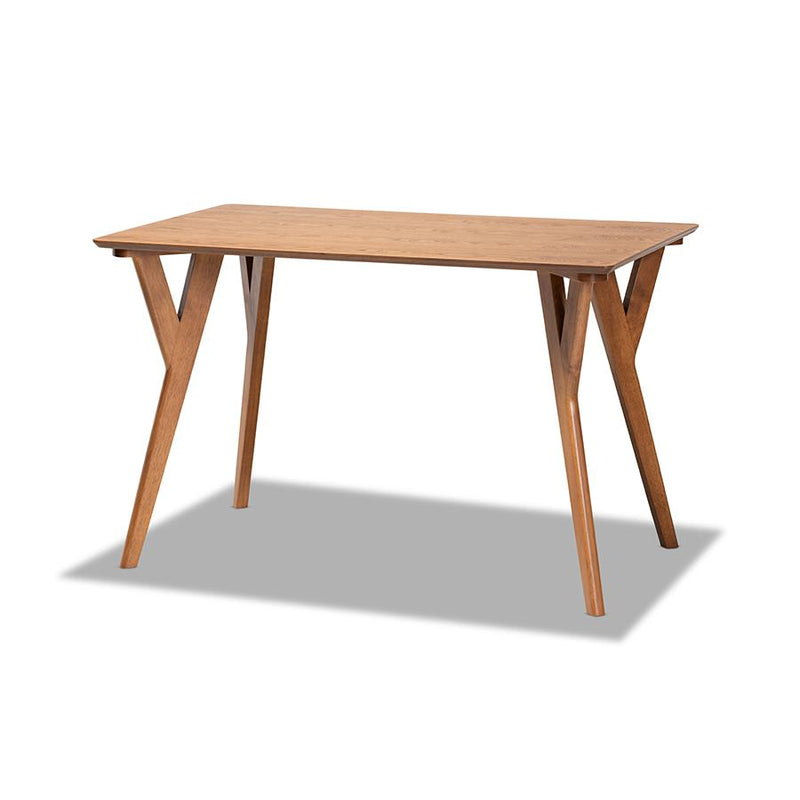 Sahar Mid-Century Modern Transitional Walnut Brown Finished Wood Dining Table