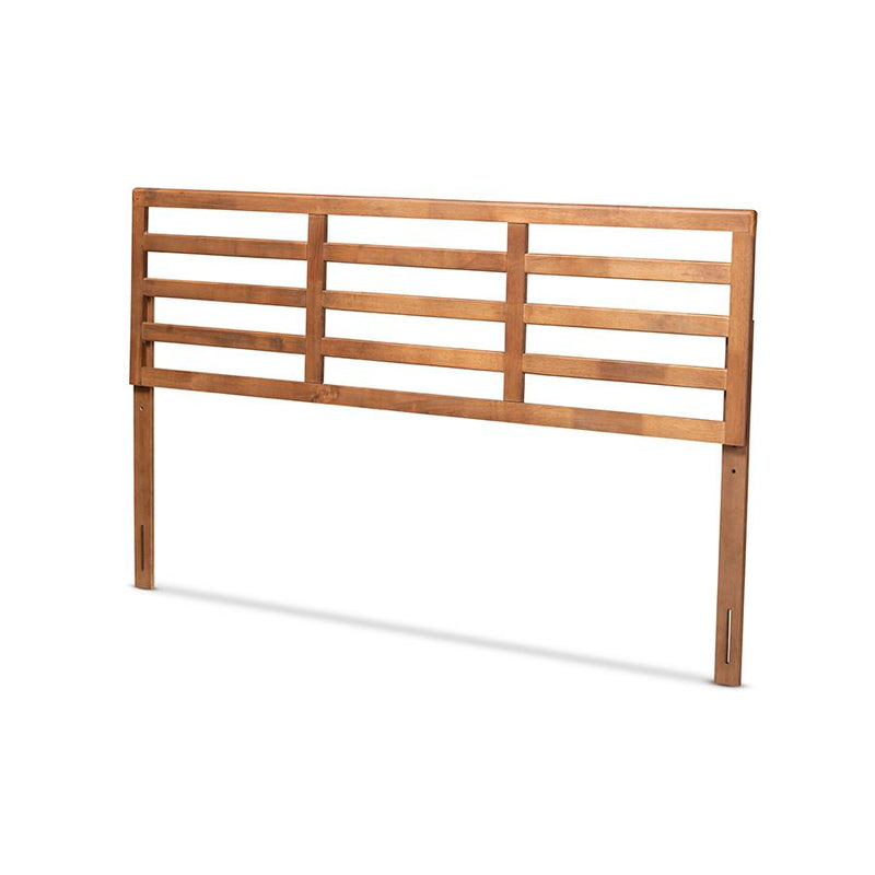 Akemi Modern and Contemporary Ash Walnut Finished Wood King Size Headboard