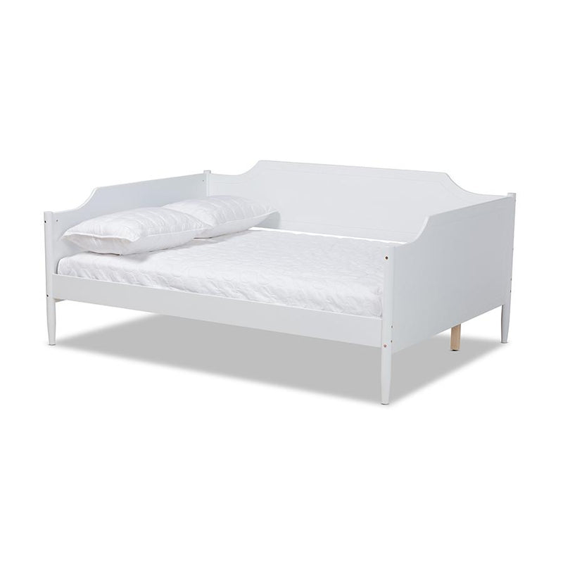 Alya Classic Traditional Farmhouse White Finished Wood Full Size Daybed