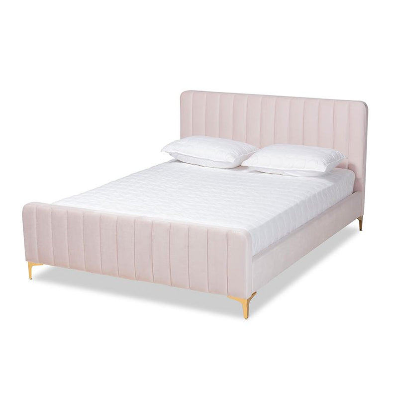 Gold Finished Full Size Platform Bed