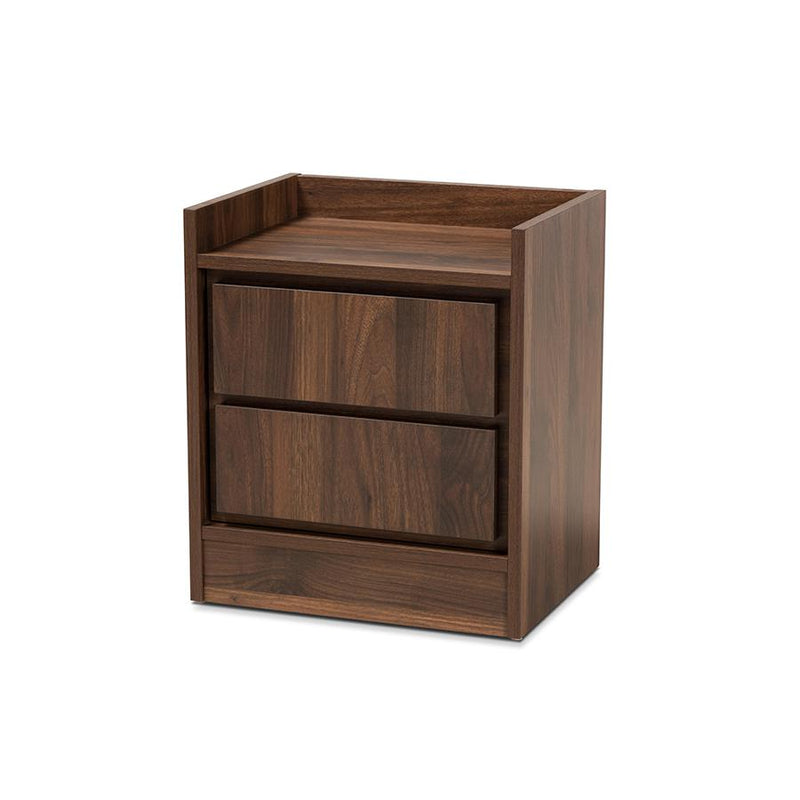 Hale Modern and Contemporary Walnut Brown Finished Wood 1-Door Nightstand