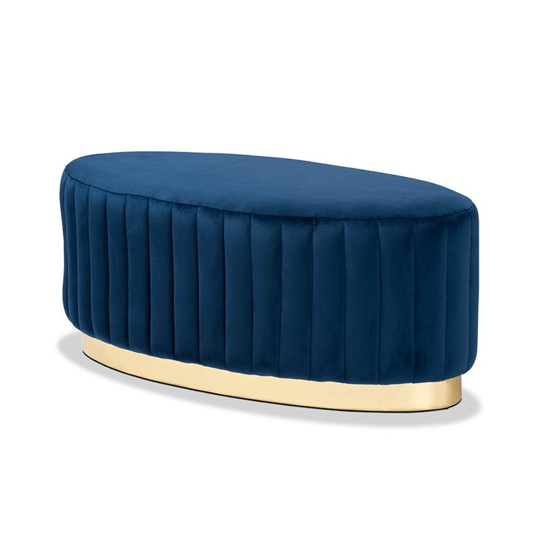 Gold PU Leather Ottoman