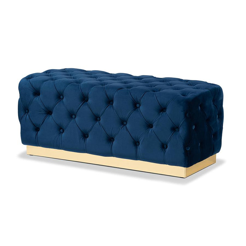 Gold PU Leather Ottoman