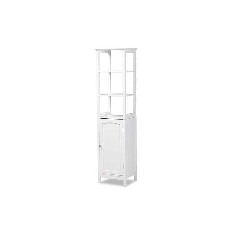 Beltran Modern and Contemporary White Finished Wood Bathroom Storage Cabinet