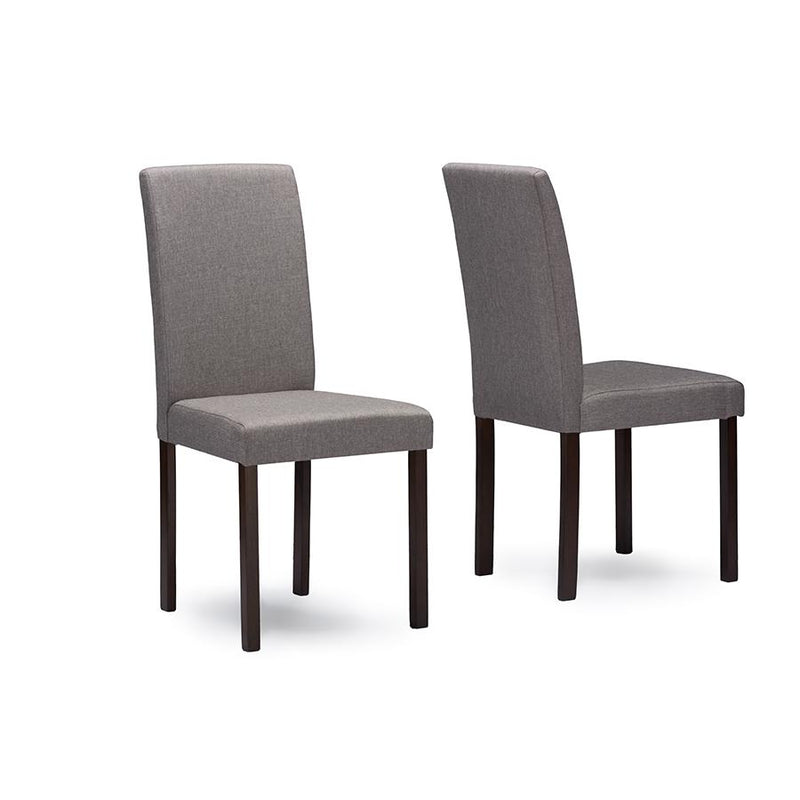 Baxton Studio Andrew Contemporary Espresso Wood Grey Fabric 5PC Dining Set