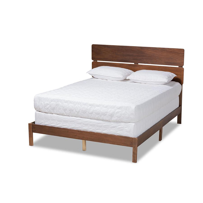 Anthony Modern and Contemporary Walnut Brown Finished Wood Queen Size Panel Bed