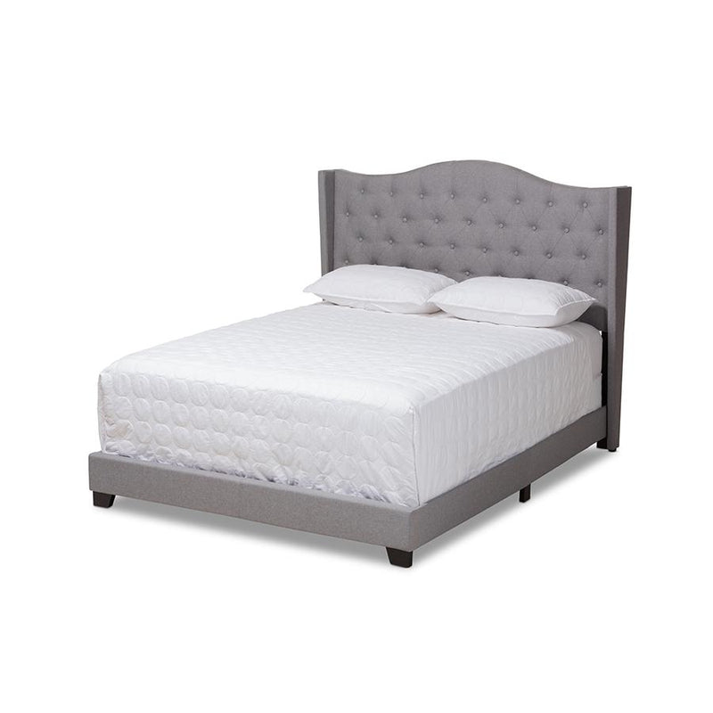 Alesha Modern and Contemporary Grey Fabric Upholstered Queen Size Bed