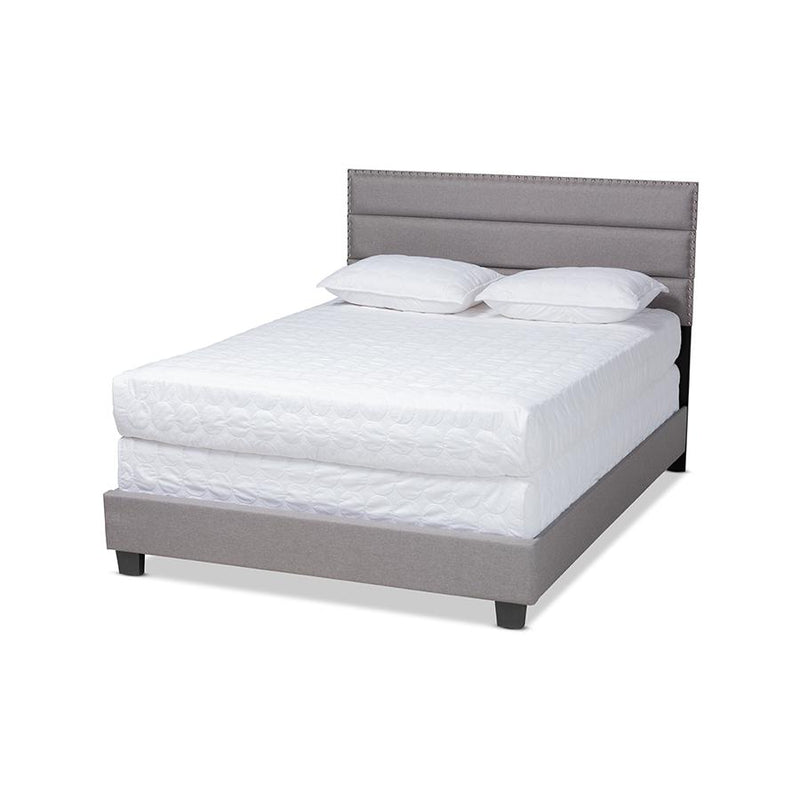 Ansa Modern and Contemporary Grey Fabric Upholstered Queen Size Bed