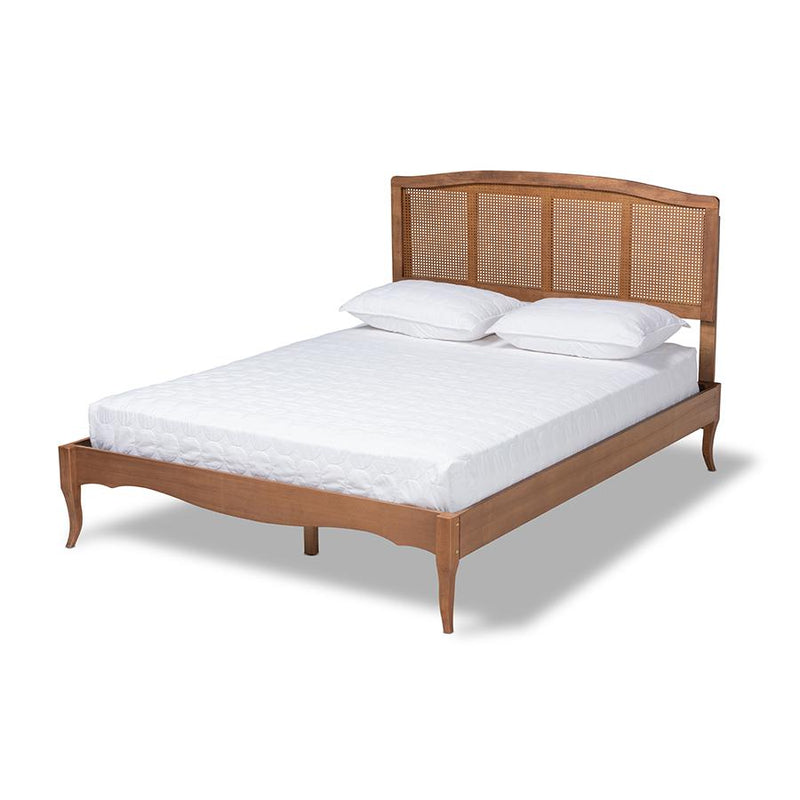 Synthetic Rattan Queen Size Platform Bed