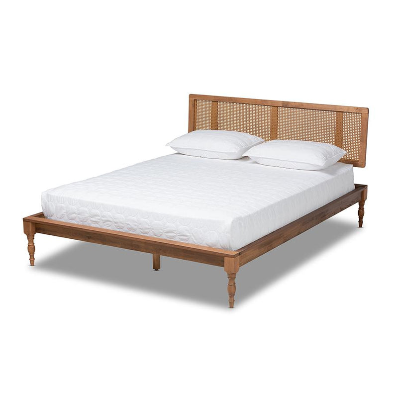 Synthetic Rattan Queen Size Platform Bed