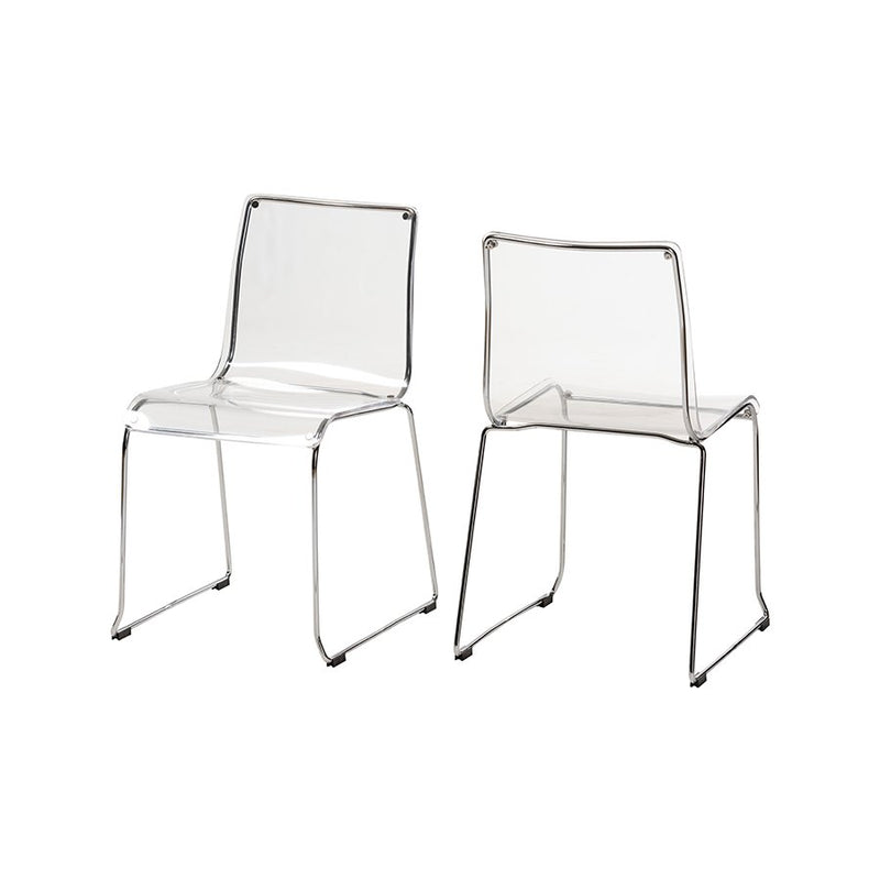 Baxton Studio Lino Transparent Clear Acrylic Dining Chair (Set of 2)