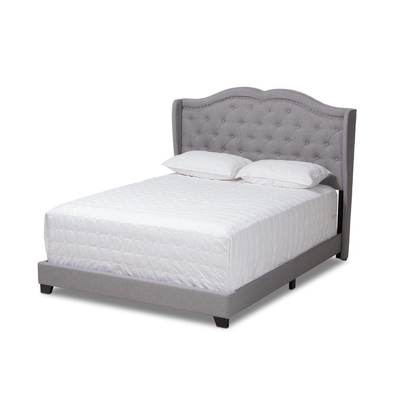 Baxton Studio Aden Modern and Contemporary Grey Fabric Upholstered King Size Bed