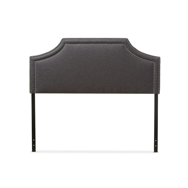 Avignon Modern and Contemporary Dark Grey Fabric Upholstered King Size Headboard