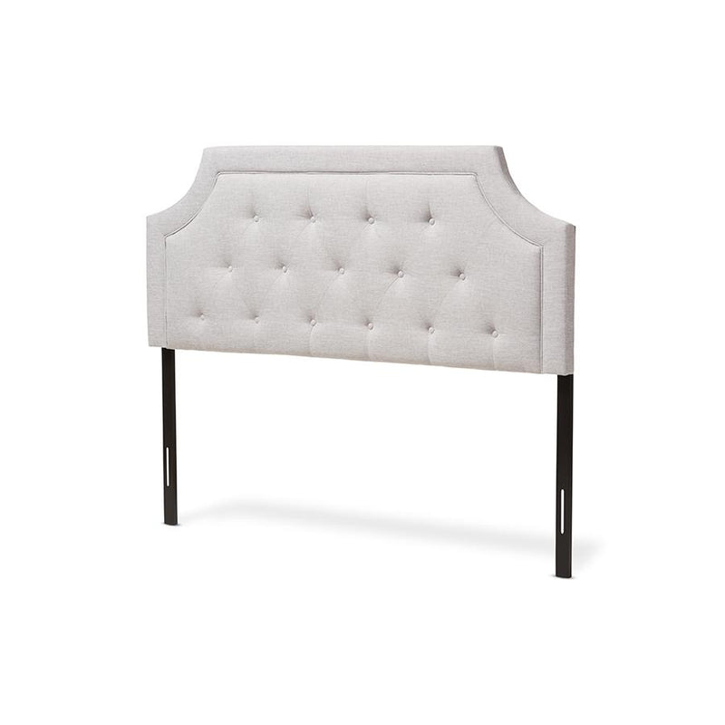 Mars Modern and Contemporary Greyish Beige Fabric King Size Headboard