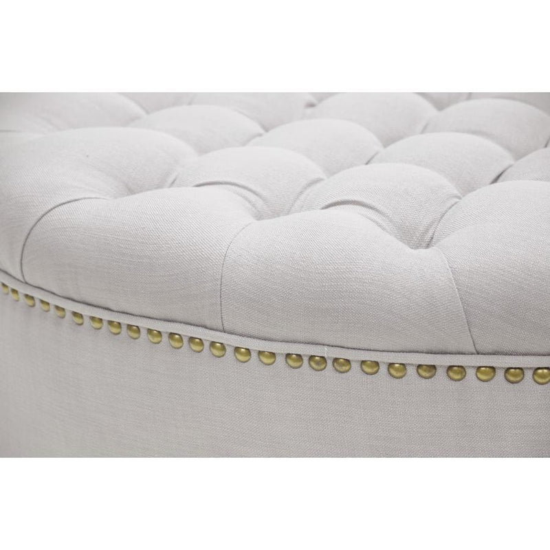 Baxton Studio Iglehart Beige Linen Modern Tufted Ottoman