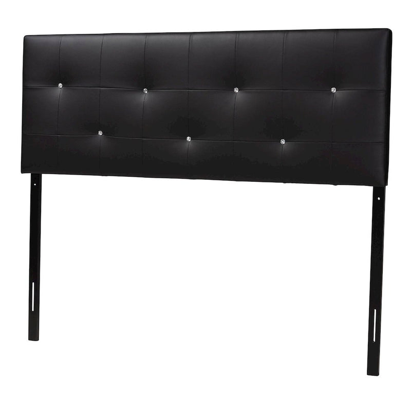 Dalini Modern and Contemporary King Black Faux Leather Headboard