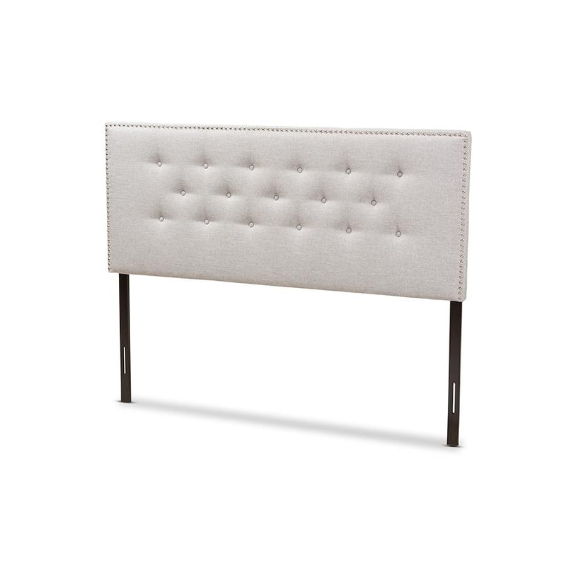 Greyish Beige Fabric Upholstered Full Size Headboard