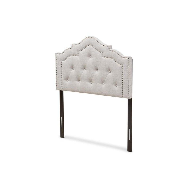 Edith Modern and Contemporary Greyish Beige Fabric Twin Size Headboard