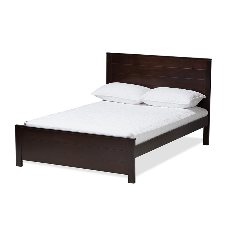 Catalina Modern Classic Mission Style Dark Brown-Finished Wood Full Platform Bed