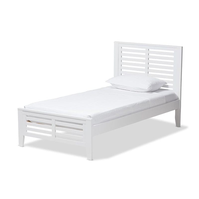 Sedona Modern Classic Mission Style White-Finished Wood Twin Platform Bed