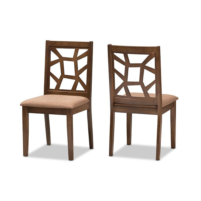 Walnut Brown Finished Dining Chair (Set of 2)