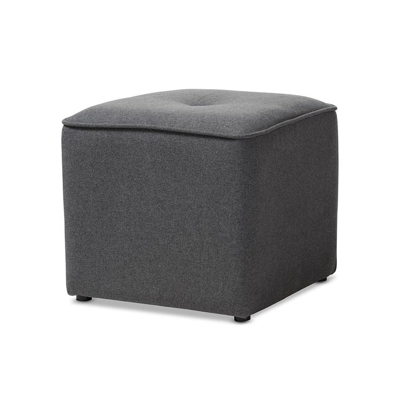 Corinne Modern and Contemporary Dark Grey Fabric Upholstered Ottoman