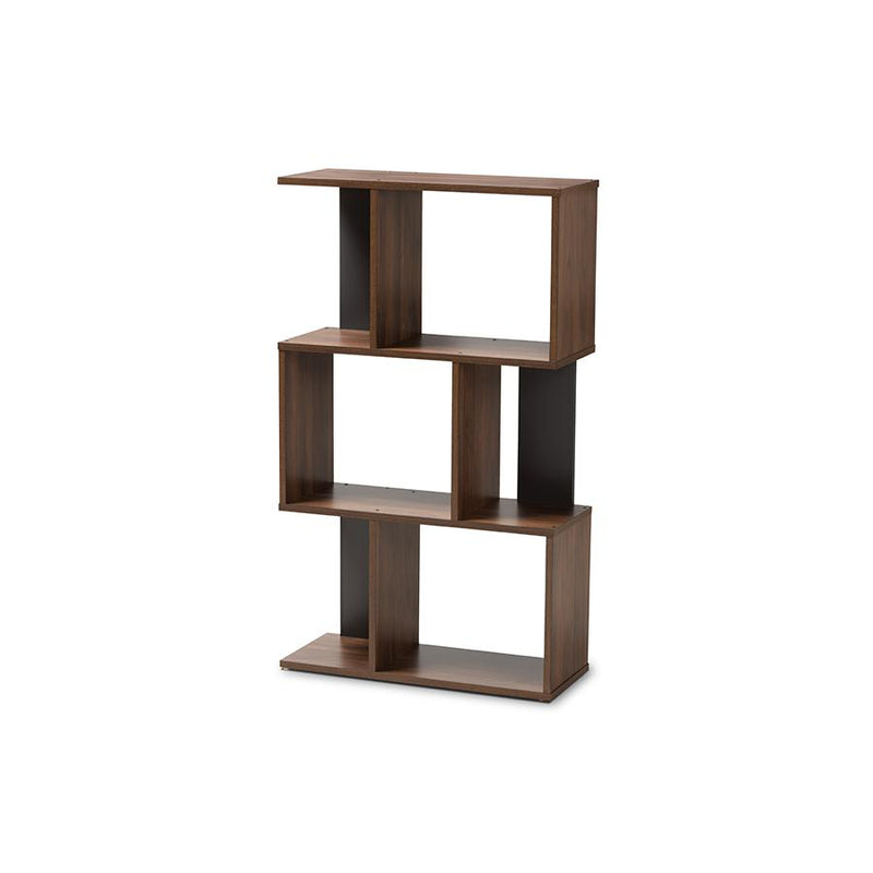 Legende Modern and Contemporary Brown and Dark Grey Finished Display Bookcase