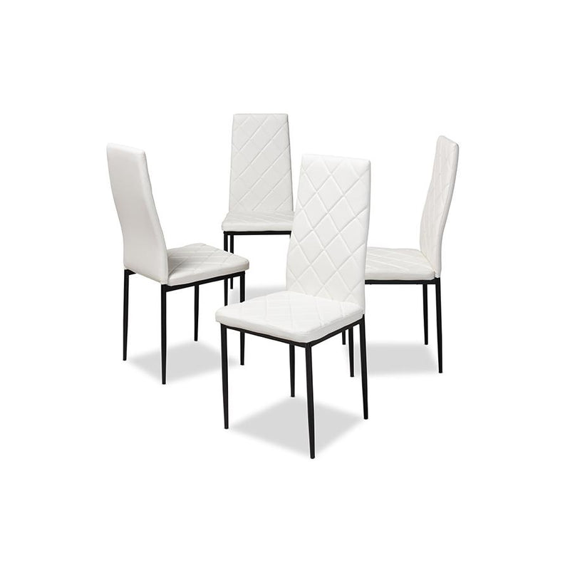 White Faux Leather Upholstered Dining Chair (Set of 4)