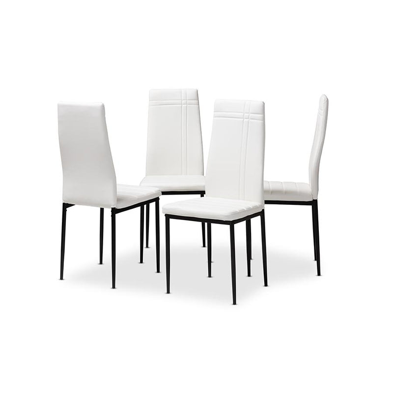 White Faux Leather Upholstered Dining Chair (Set of 4)