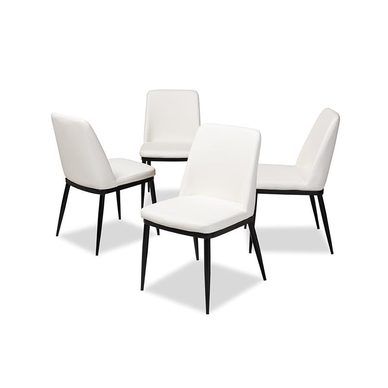 White Faux Leather Upholstered Dining Chair (Set of 4)