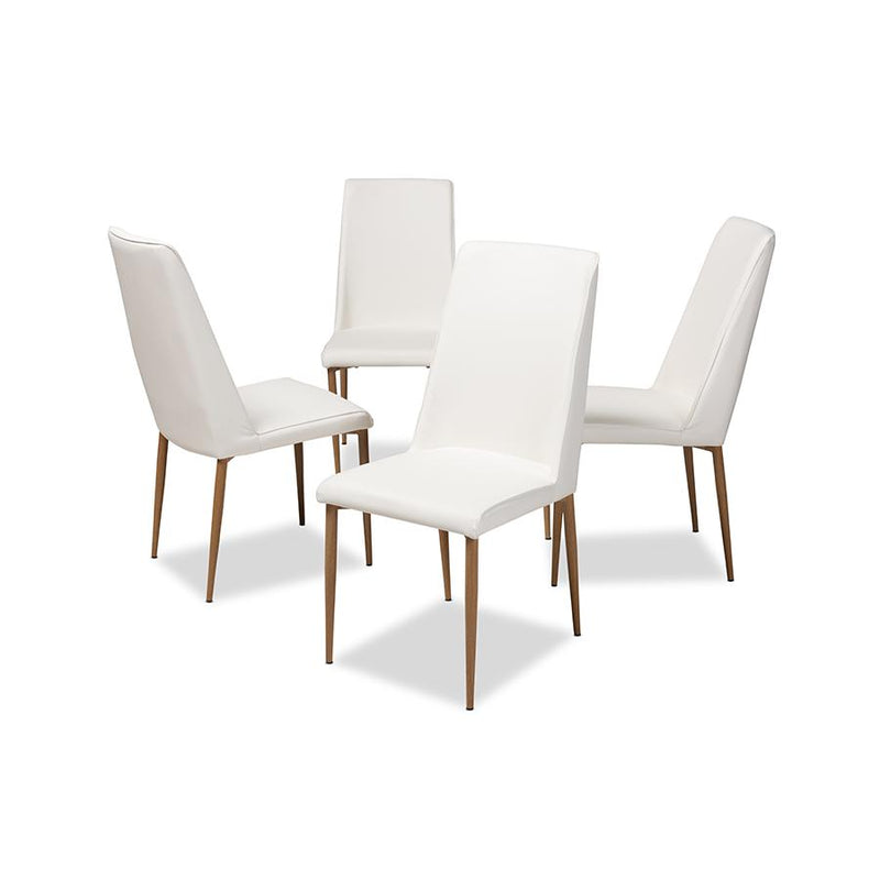 White Faux Leather Upholstered Dining Chair (Set of 4)