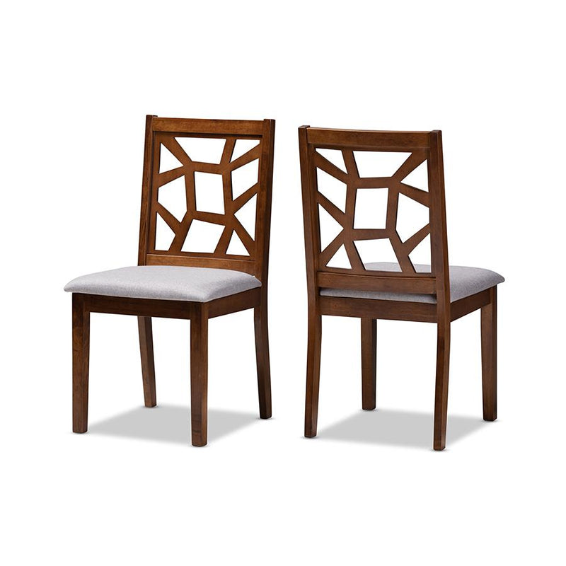 Walnut Brown Finished Dining Chair Set of 2